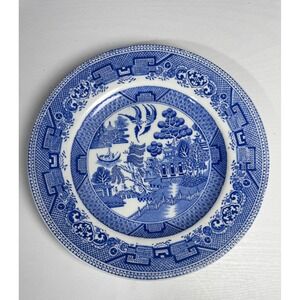 Vintage Myott Son Co England Willow Blue White Plate Collectible Decorative 9.5"